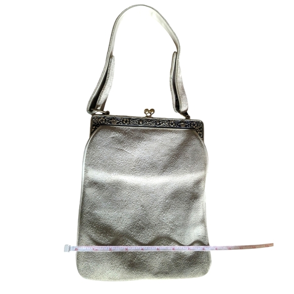 VTG 1960s Bags By Francois of California Purse - Beige With Gold Kiss Lock - Picture 9 of 10